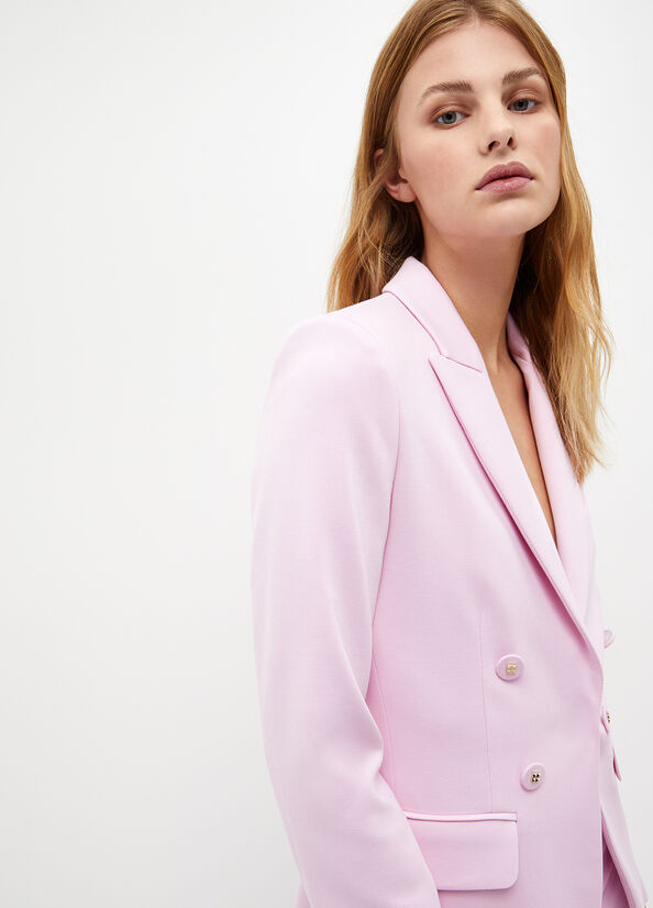 Pink Women's Liu Jo Stretch Blazer Jackets | KJD-430987