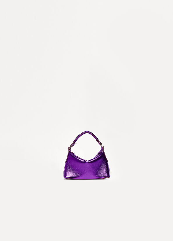 Purple Women's Liu Jo Laminated Leather Micro Hobo Crossbody Bags | MHR-738026