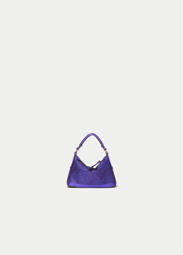 Purple Women's Liu Jo Micro Hobo With Gemstones Crossbody Bags | DOV-072514