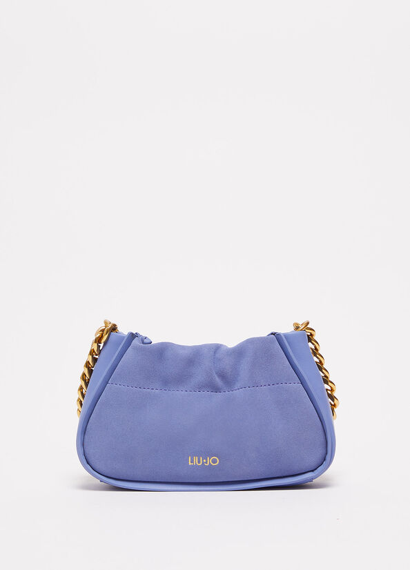 Purple Women's Liu Jo Suede With Logo Clutch Bag | HSJ-869027