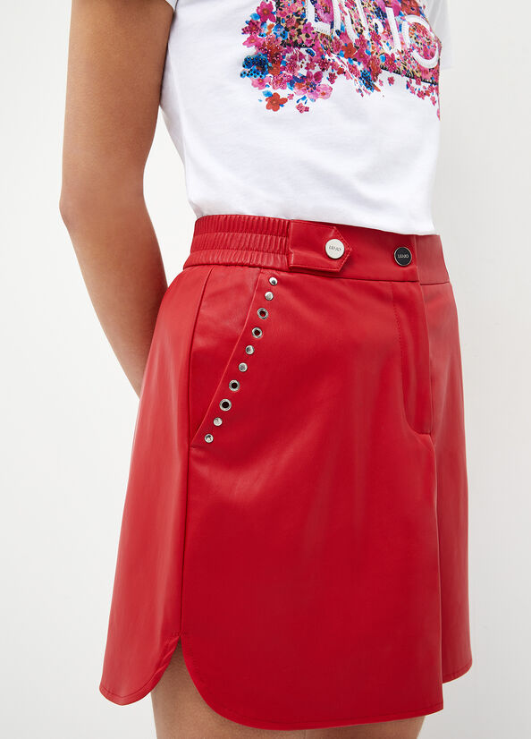 Red Women's Liu Jo Mini In Fabric Skirts | JKQ-340896