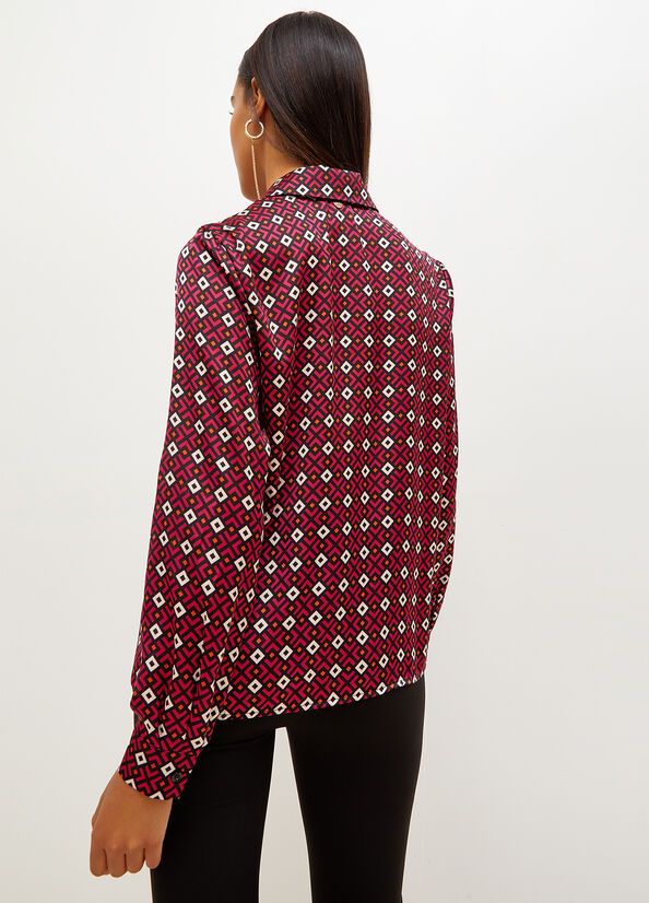 Red Women's Liu Jo With Geometric Print Shirts | OTH-189754