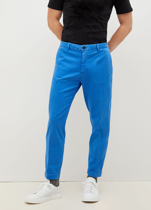 Royal Blue Men\'s Liu Jo Regular Fit Chinos Pants | QSN-254063