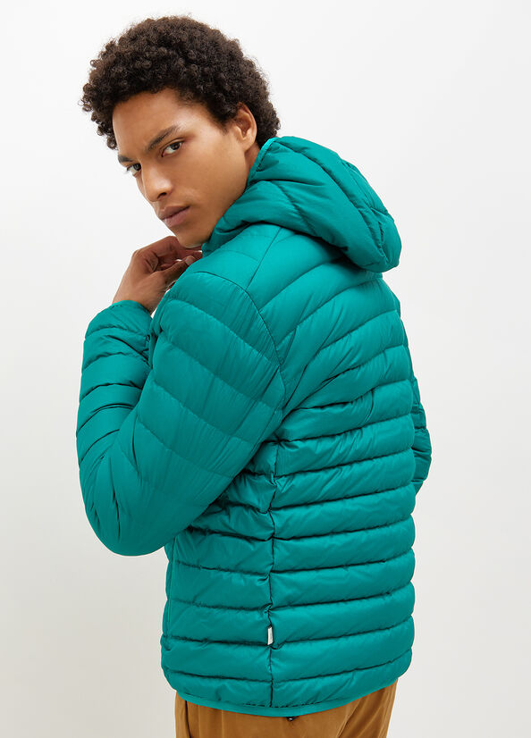 Turquoise Men's Liu Jo Padded With Hood Jackets | QIH-849506