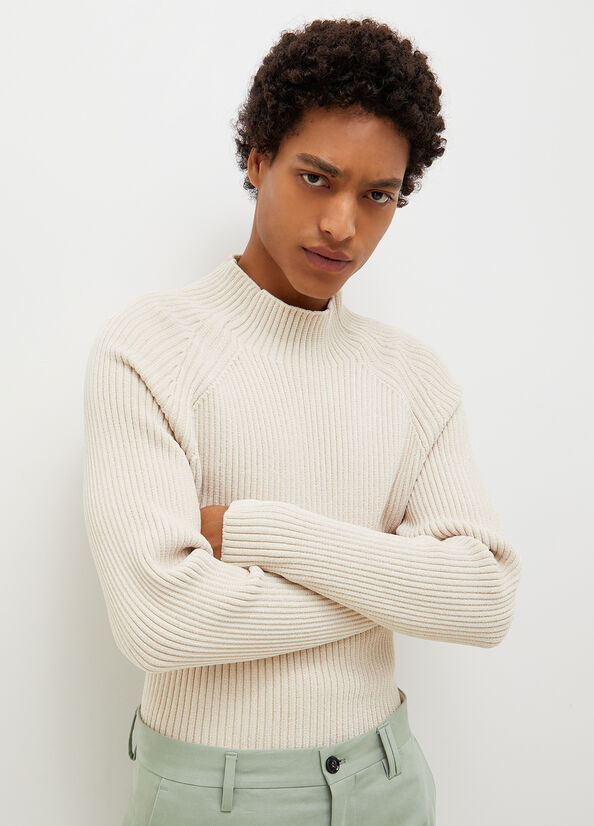 White Men\'s Liu Jo Chenille Sweaters | HFM-937128