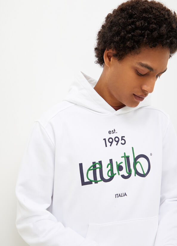 White Men's Liu Jo Hooded, Eco-Friendly Sweaters | VPN-958760