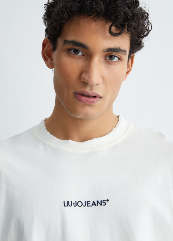 White Men's Liu Jo Long-Sleeved T Shirts | RXH-623819