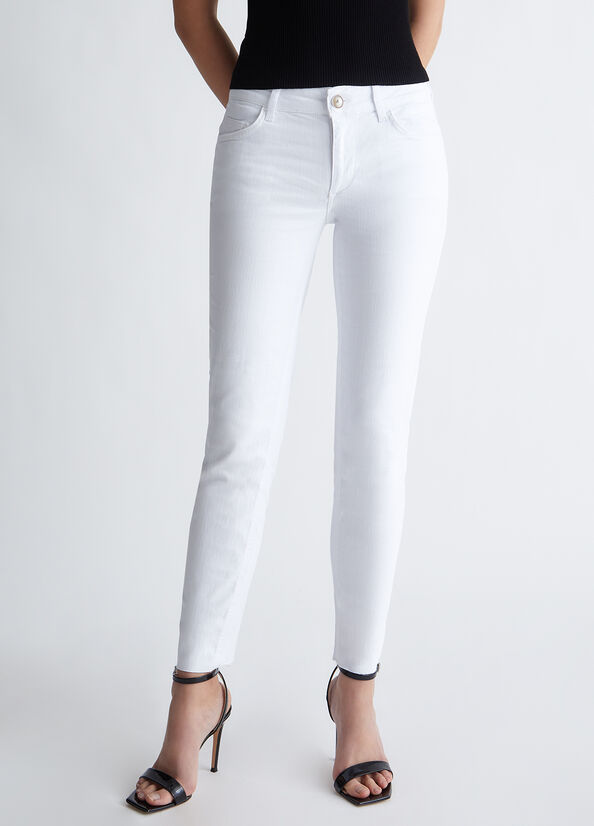 White Women\'s Liu Jo Bottom Up Skinny Jeans | OEH-172890