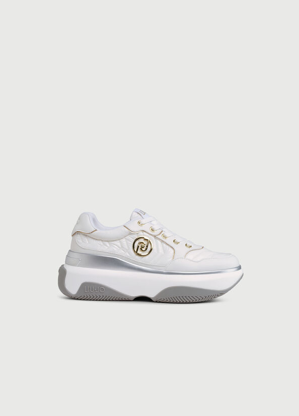 White Women's Liu Jo Chunky With Logo Sneakers | EGT-831957