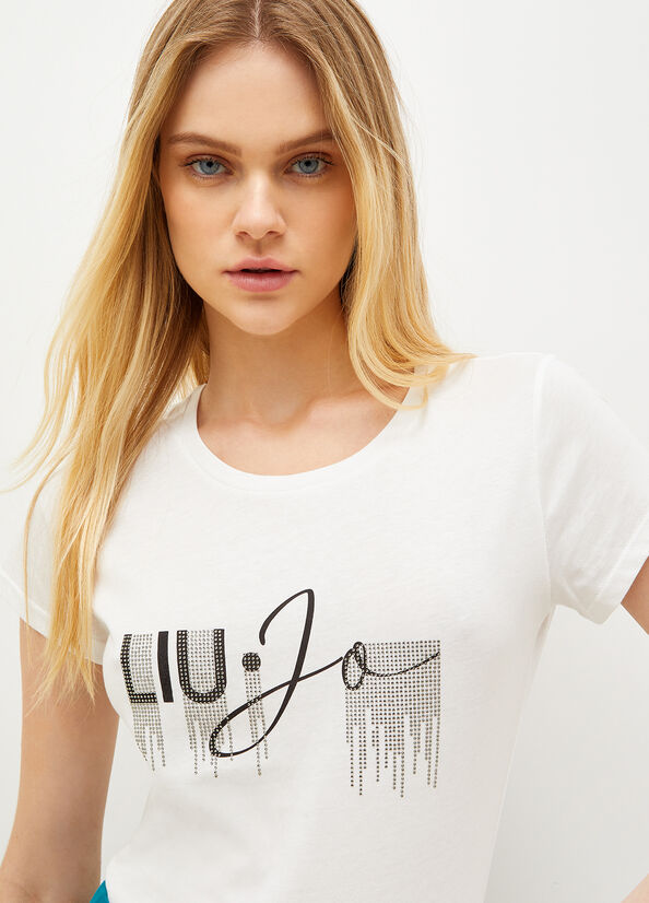 White Women's Liu Jo Eco-Friendly T Shirts | DTJ-609482