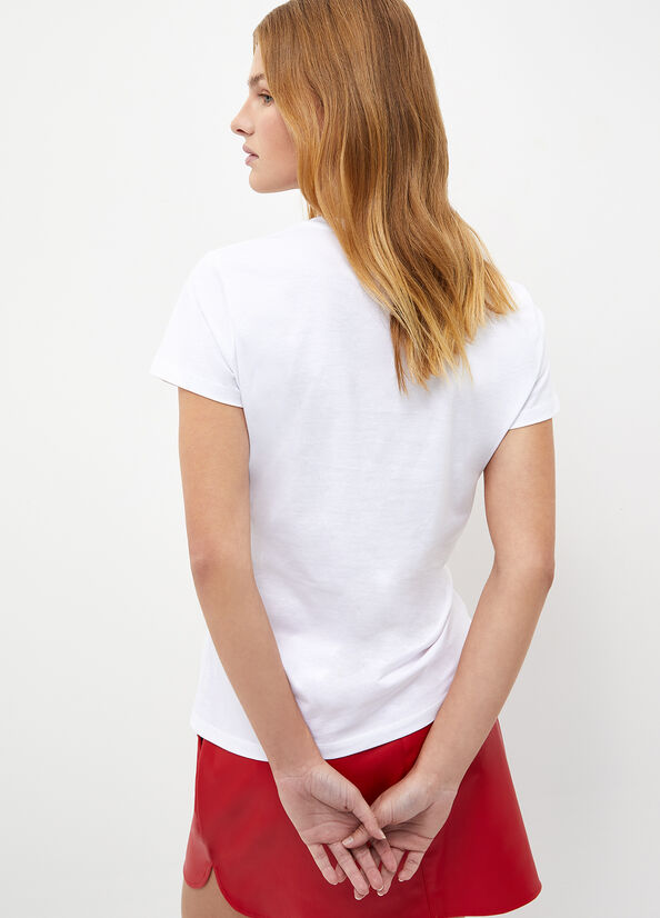 White Women's Liu Jo Eco-Friendly With Logo Tops | FIX-084123