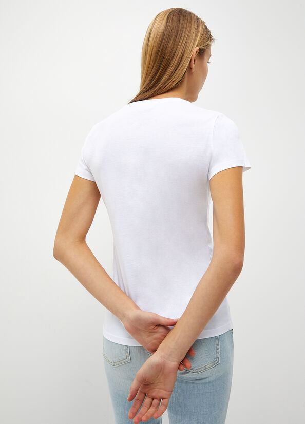 White Women's Liu Jo Eco-Friendly With Logo Tops | HCI-302641