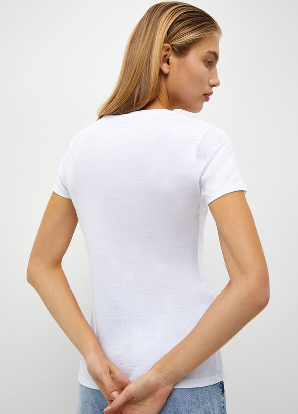 White Women's Liu Jo Eco-Friendly With Logo Tops | JTX-138507