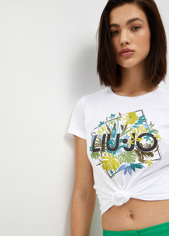 White Women's Liu Jo Eco-Friendly With Logo Tops | QRS-160583