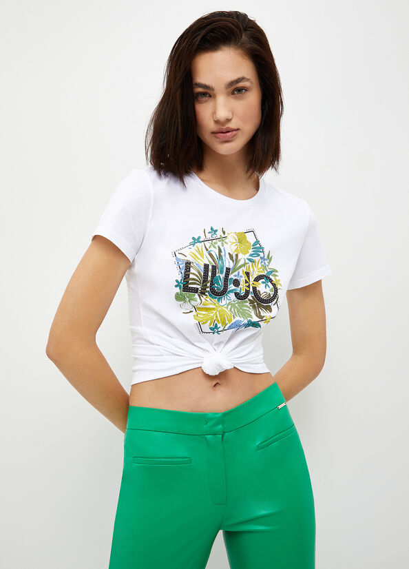 White Women\'s Liu Jo Eco-Friendly With Logo Tops | QRS-160583