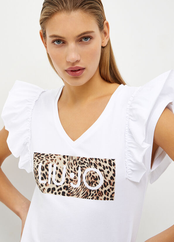 White Women's Liu Jo Eco-Friendly With Logo Tops | UNI-570418