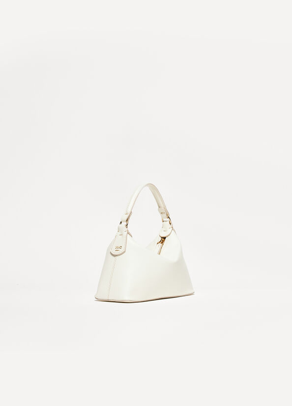 White Women's Liu Jo Leather Mini Hobo Crossbody Bags | OSG-381246