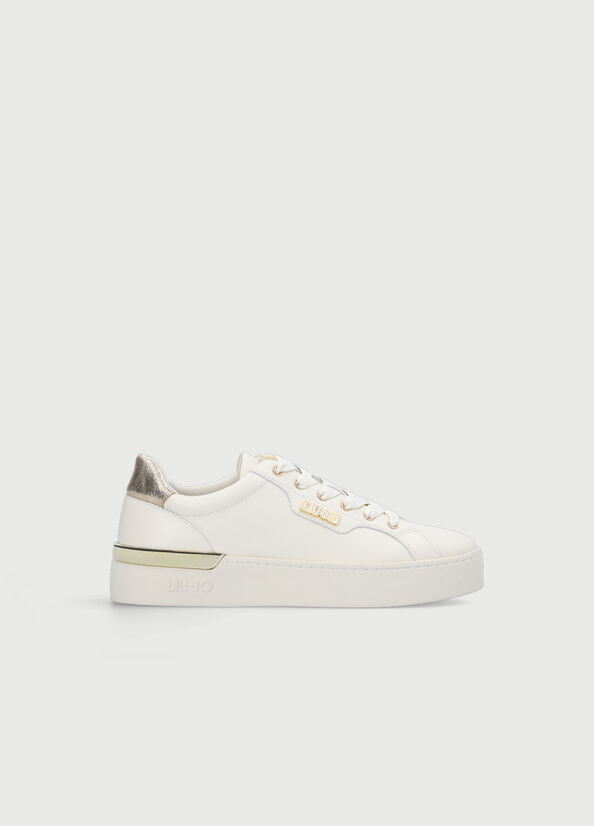 White Women's Liu Jo Leather Sneakers | USP-653491