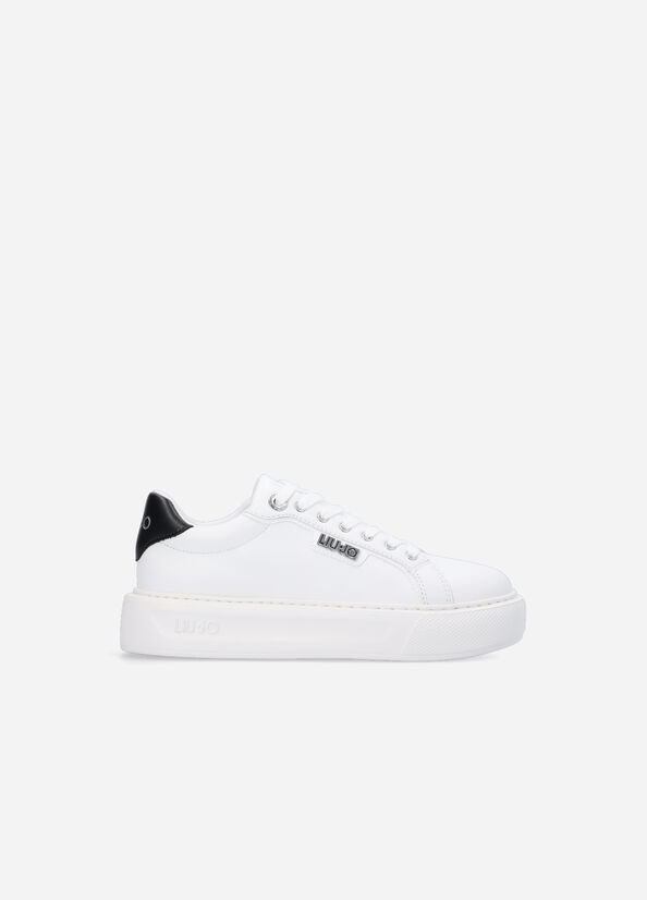 White Women\'s Liu Jo Leather Sneakers | VQU-194683