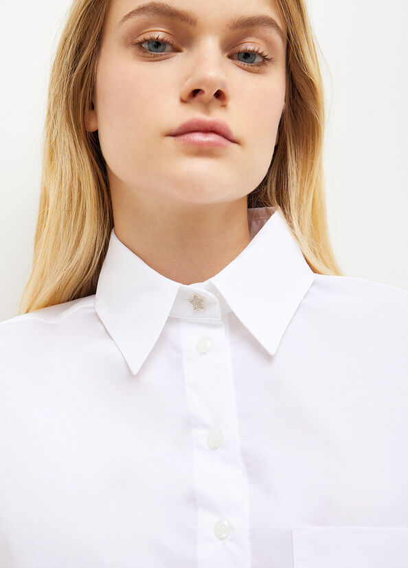 White Women's Liu Jo Poplin Shirts | KJO-374062