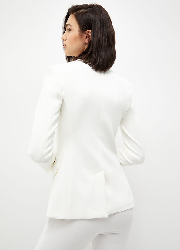 White Women's Liu Jo Stretch Blazer Jackets | TZO-702935