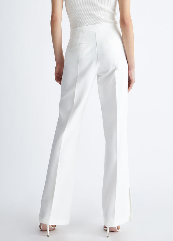 White Women's Liu Jo Stylish White With Slits Pants | FLN-508147