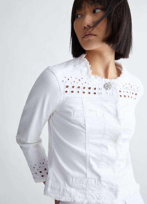 White Women's Liu Jo With Embroidery Jackets | VMB-269743