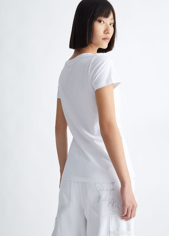 White Women's Liu Jo With Logo Tops | UIM-085639