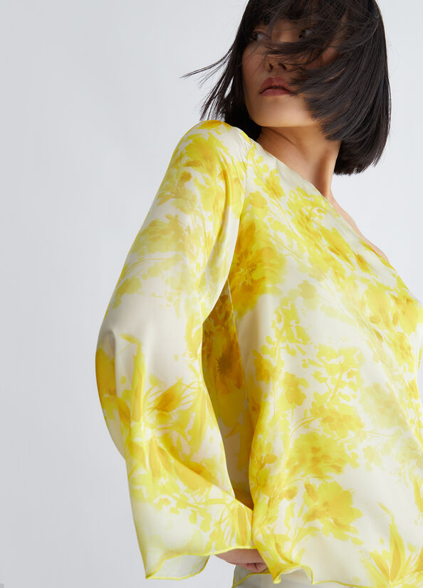 Yellow Women's Liu Jo Floral Blouse Shirts | WUZ-947231