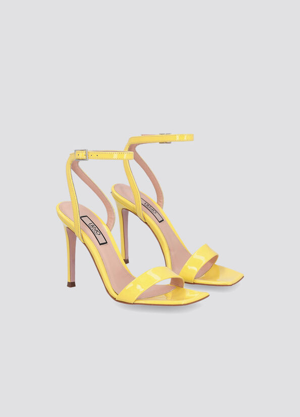 Yellow Women's Liu Jo Patent Leather Heeled Sandals | ODG-145278