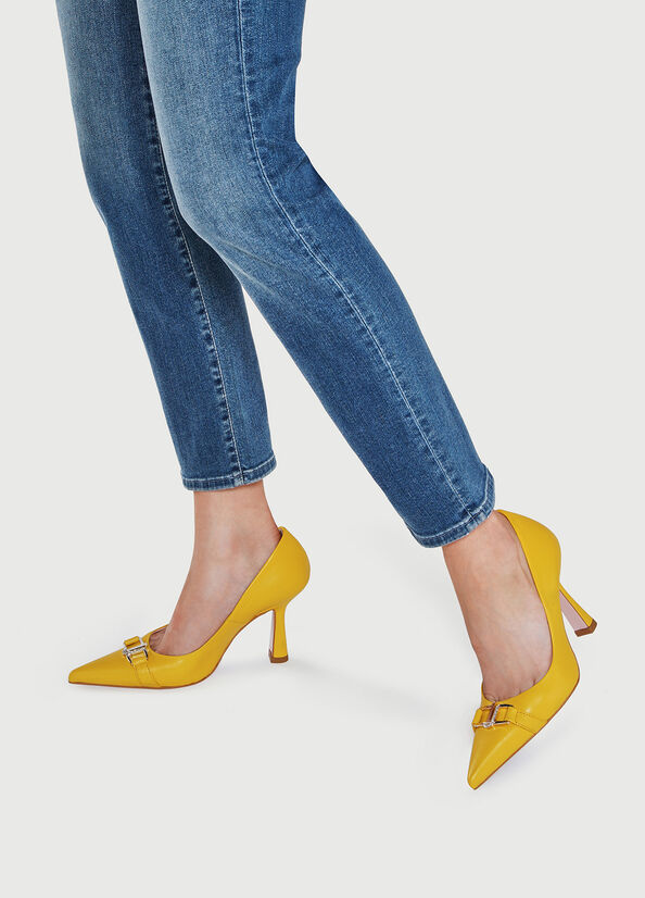 Yellow Women\'s Liu Jo With Jewel Logo High Heels | VNW-158760