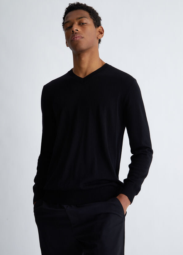 Black Men's Liu Jo In Pure Sweaters | XVM-316097