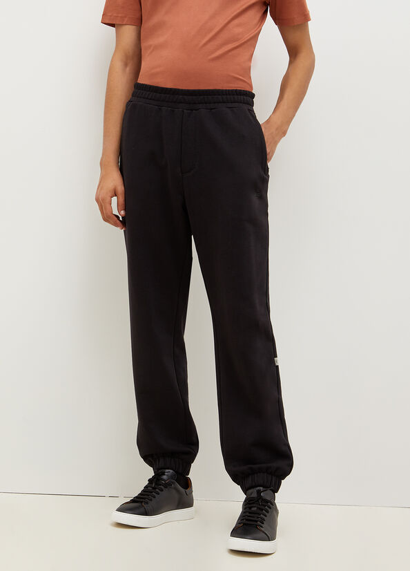 Black Men's Liu Jo Plush Joggers Pants | ACZ-827316