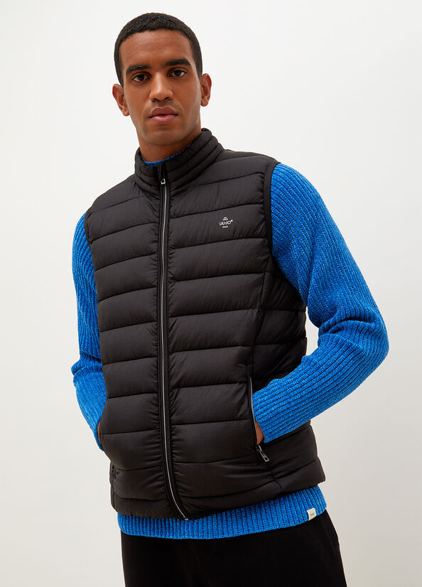 Black Men's Liu Jo Vest With Sorona® Padding Jackets | XDG-196482