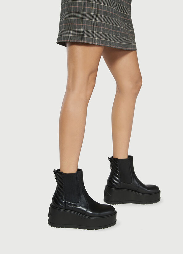 Black Women's Liu Jo Beatles With Platform Sole Ankle Boots | NVL-428057