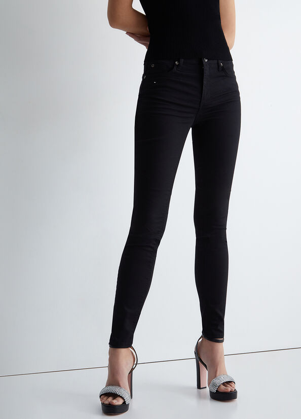 Black Women's Liu Jo Bottom Up Twill Pants | XFS-403269