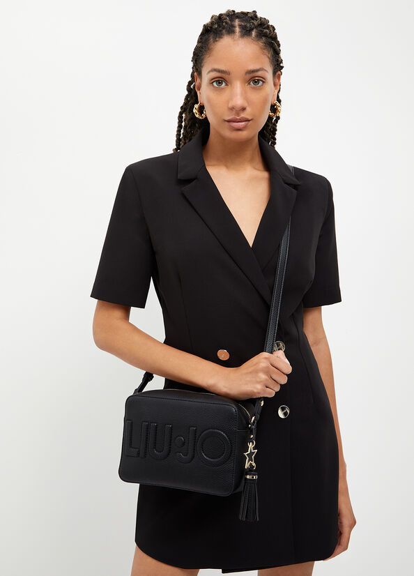 Black Women's Liu Jo Crossbody With Maxi Logo Crossbody Bags | KTY-327156