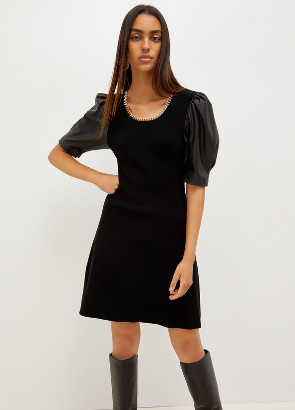 Black Women's Liu Jo Eco-Friendly With Chain Dress | FUT-503798