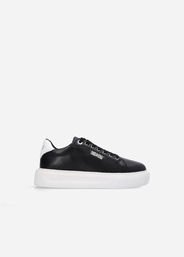 Black Women's Liu Jo Leather Sneakers | ZOY-758201