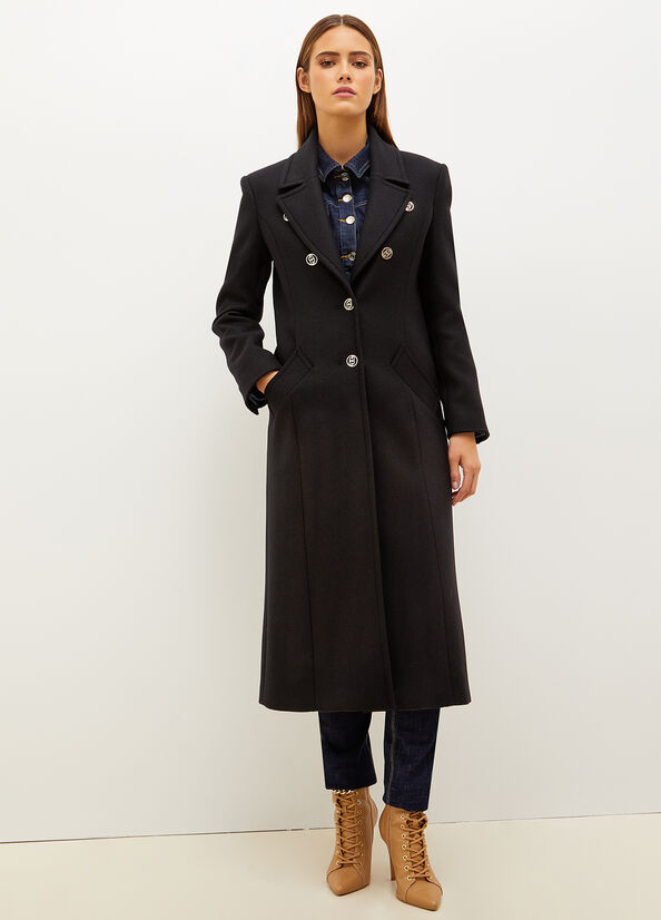 Black Women's Liu Jo Long Coats | CVY-042731