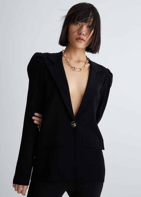 Black Women's Liu Jo Single-Breasted Blazer Jackets | ZQV-914527