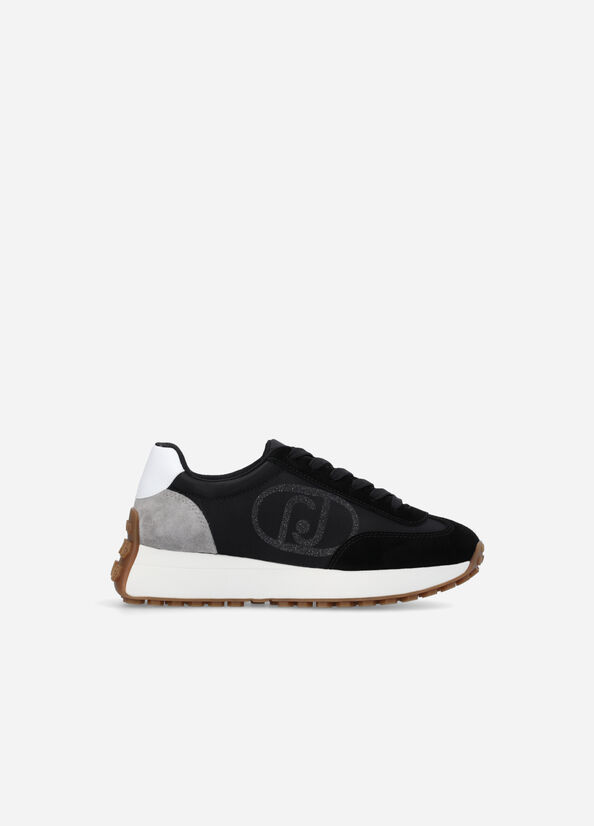 Black Women's Liu Jo Suede And Nylon Sneakers | LGM-894530