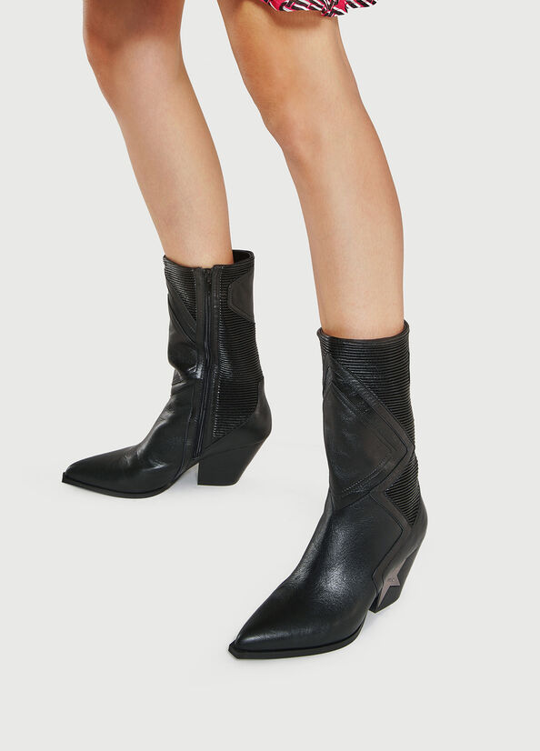 Black Women's Liu Jo Texan Ankle Boots | ZAH-952476