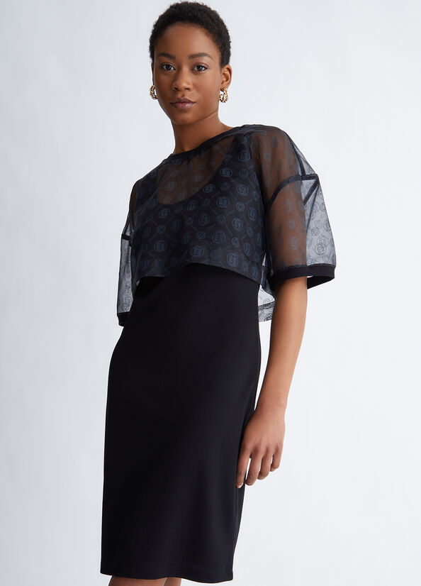 Black Women's Liu Jo With Monogram Print Dress | RDL-419876