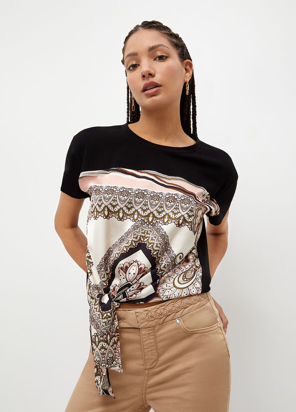 Black Women's Liu Jo With Scarf Print Tops | ITV-568397