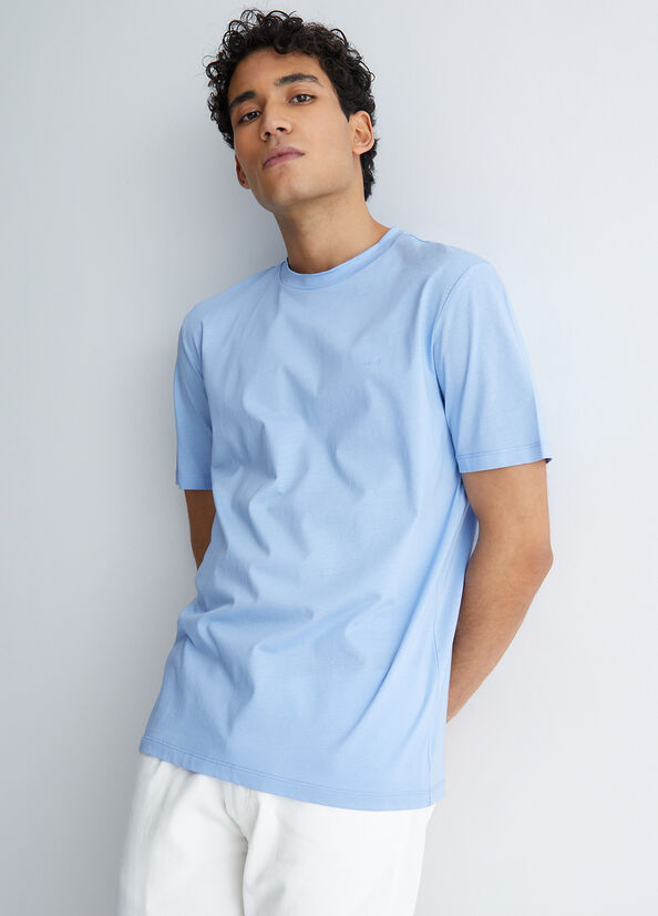 Blue Men's Liu Jo With Logo T Shirts | IVN-307219