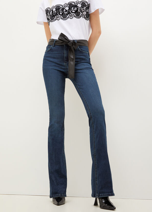 Blue Women's Liu Jo Bottom Up With Straight-Fit Jeans | PHV-401582