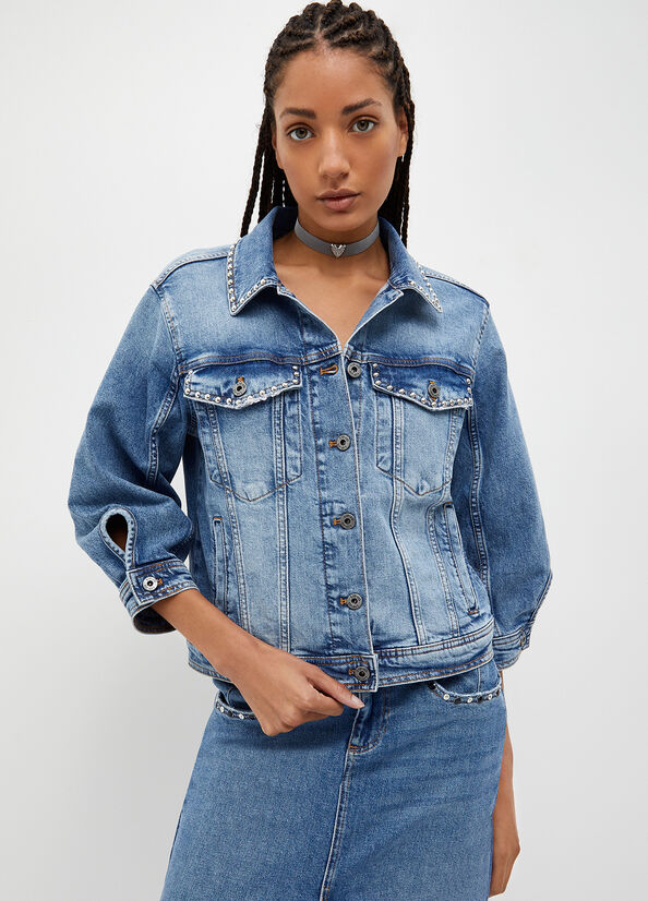 Blue Women's Liu Jo Eco-Friendly Denim Jackets | RNG-287196