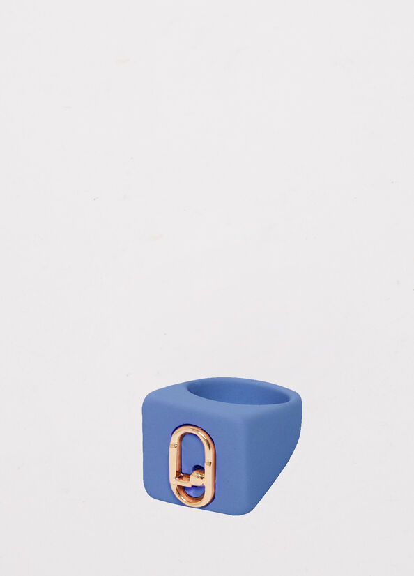 Blue Women's Liu Jo Ring With Monogram Logo Jewelry | LSI-149865