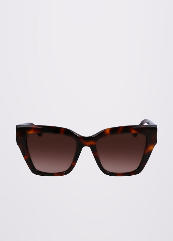 Brown Women's Liu Jo Rectangular Sunglasses | GFC-321748